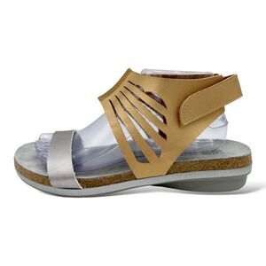 Naot‎ Metallic Gold and Silver Cutout Contour Footbed  Comfort Sandals 41/10